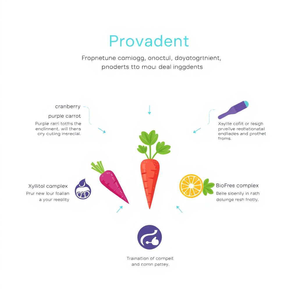 Diagram of Provadent's key ingredients and their functions