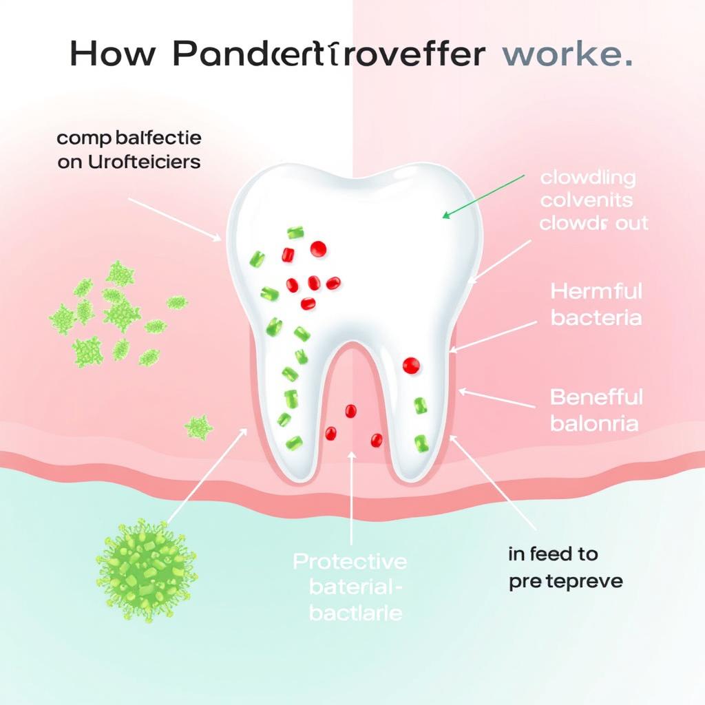 Diagram showing how Provadent works in the oral microbiome