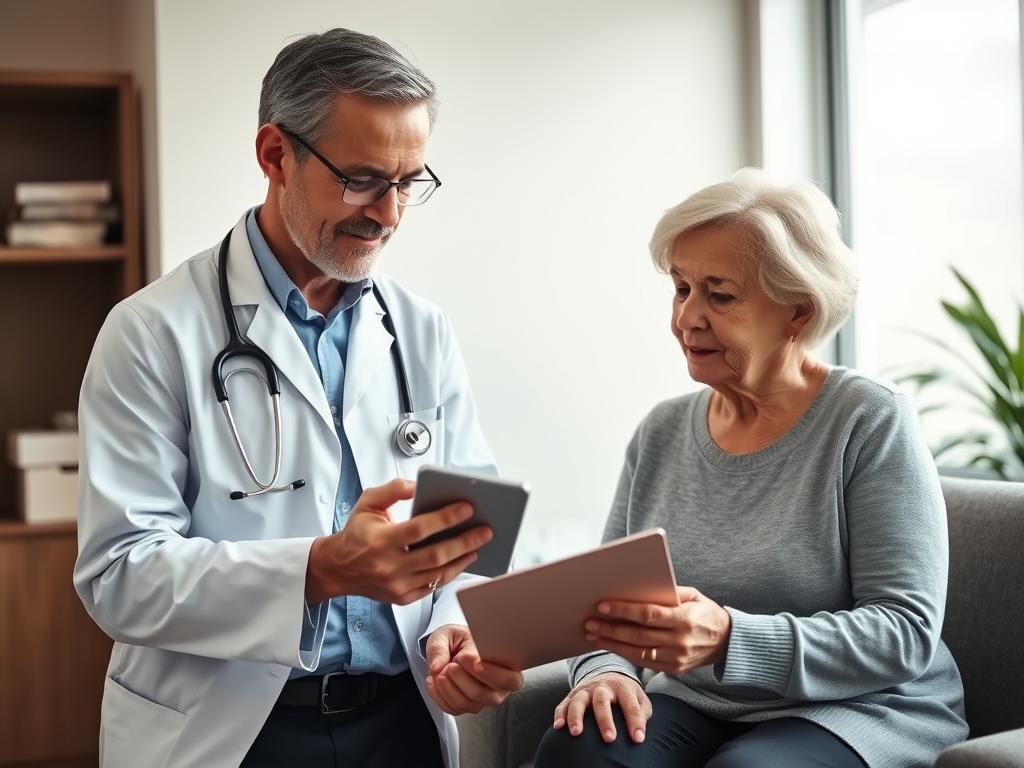 Doctor discussing HepatoBurn supplement with a patient