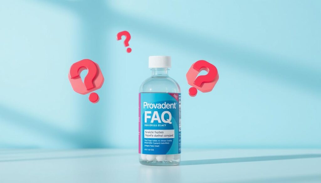 Provadent bottle with FAQ concept